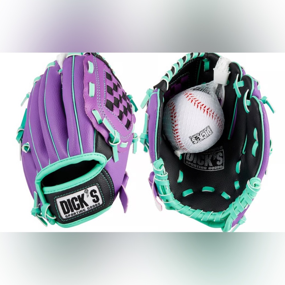 Kids Purple and Black Baseball Glove by